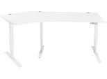 Schäfer Shop Genius Winkelschreibtisch AERO FLEX, elektrisch höhenverstellbar, 135° Winkel links, B 2165 mm, weiß/weiß + Memorypanel