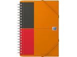 Meetingbook Oxford International, DIN B5, weiß-liniert, 80 Blatt, spiralgebunden, Optik Paper, orange/rot/schwarz