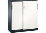 Schiebetürenschrank ASISTO C 3000, 3 Ordnerhöhen, mit Abdeckplatte, Breite 1200 mm,