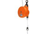 Federauszug HAHN+KOLB Autostat Typ 7230, mit Balancer, Traglast 6,0 bis 10,0 kg, Seilauszugslänge bis 2000 mm, Spezialkunststoff, orange