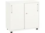 Schäfer Shop Select Anstellschiebetürenschrank, aus Holz, 2 Fachböden, B 800 mm x T 421 x H 750 mm, weiß