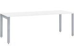 Schäfer Shop Select Schreibtisch LOGIN, 4-Fuß, B 1800 x T 800 x H 740 mm, weiß/weißalu