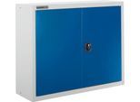 Schäfer Shop Select Aufsatzschrank MS 8408i, B 800 x T 400 x H 800 mm, 1 Boden, Stahl, weißaluminium RAL 9006/enzianblau RAL 5010