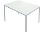 Schäfer Shop Pure Stahlrohrtisch, Rechteck, Quadratrohrfuß, B 1200 x T 800 x H 720 mm, lichtgrau/weißaluminium