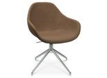 Konferenzsessel Topstar Sitness Life 2.0, dreh-/sitzhöhenverstellbar, Armlehnen, B 450 x T 390 x H 440-470 mm, 4-Fußgestell, Alu poliert & Stoff, h.braun