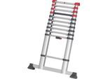 Teleskopleiter Hailo T80 FlexLine, EN 131-6, höhenverstellbar, Einhand-Entriegelung, Quertraverse, bis 150 kg, 11 Sprossen