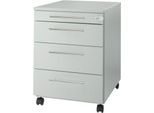 Schäfer Shop Select Rollcontainer Start Off 1233, 3 Schübe, Utensilienauszug, B 432 x T 580 x H 595 mm, lichtgrau/lichtgrau