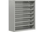 Magazinregal, 830 mm hoch, 6 Böden, ohne Kästen, weißaluminium