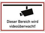 moedel Hinweisschild „Dieser Bereich wird videoüberwacht!“, L 200 x B 300 mm, Kunststoff, rot-schwarz-weiß