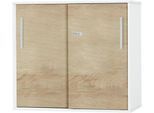 Schäfer Shop Select Anstell-/Aufsatz-Schiebetürenschrank SET UP, 2 OH, B 800 x T 420 x H 726 mm, weiß/Wildeiche