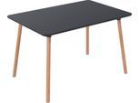 Bistrotisch Palomba, Rechteck, 4-Fuß Gestell aus Massivholz, B 1200 x T 800 x H 750 mm, schwarz/Buche