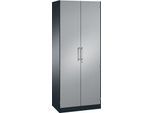 Flügeltürenschrank ASISTO C 3000, 5 Ordnerhöhen, B 800 mm, anthrazit/alusilber