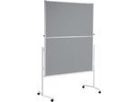 MAUL Moderationstafel Pro, klappbar, B 1200 x H 1500 mm, Textil/Textil, grau