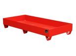 Stahl-Auffangwanne ohne Gitterrost, 1800 x 800 mm, rot RAL 3000