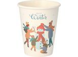 Trinkbecher Papstar "Hello Winter", Pappe, 200 ml, Ø 8 x H 9,2 cm, weiß, 50 Stück