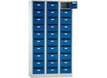 Postverteilerschrank, mit Einwurfschlitz, 3 Abteile, Sicherheitszylinderschloss, enzianblau