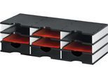 Sortierstation Set Styro styrodoc Trio, 3 Schubladen & 9 Fächer, weiß-schwarz/schwarz
