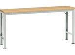 Manuflex Grundtisch UNIVERSAL Spezial, 1750 x 800 mm, Multiplex natur, lichtgrau