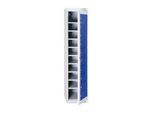 Wäscheschrank, abschließbar, mit 10 Fächern, Höhe 1800 mm, lichtgrau/enzianblau