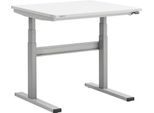 Treston TED Arbeitstisch M750, B 900 x T 800 mm, elektrisch höhenverstellbar, T-Fuß, lichtgrau RAL 7035