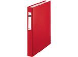 LEITZ® Ringbuch, DIN A4, 2-Ring-Mechanik, Rückenbreite 40 mm, rot