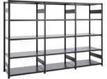 Regalkombination ORDO Business, 1 Grundregal + 2 Anbauregale, 15 Böden, modular, Fachlast 130 kg, Feldlast 1000 kg, B 3980 x T 535 x H 2500 mm, tiefschwarz