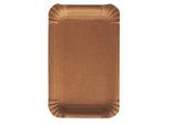 Pappteller Papstar Pure, Einweg, eckig, 100 x 160 mm, lebensmittelecht, FSC®-zertifiziert & kompostierbar, braun, 8 x 250 Stück