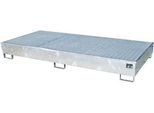 Bauer Regalwanne RW-GR 2700-2 PE, mit PE-Einsatz, mit Gitterrost, L 2665 x B 1315 x H 305 mm, feuerverzinkt