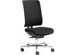 Schäfer Shop Genius Bürostuhl SSI PROLINE PREMIUM P2+, teilautomatische 3D-Synchronmechanik, ohne Armlehnen, Polster-Rückenlehne, schwarz/alusilber