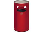 Kombi-Ascher VAR, rund, 69 l, für Innen & Außen, mit Sieb & Kantenschutz, Ø 420 x H 750 mm, Stahlblech, rot