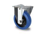 CASCOO Bockrolle R4F1, mit Rad-ø 200 mm x B 46 mm, Polyamid-Felge, Elastik-Lauffläche, blau, Rollenlager, bis 350 kg