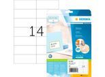 Herma Premium-Adressetiketten Nr. 5057, 105 x 42,3 mm, selbstklebend, permanenthaftend, bedruckbar, Papier, weiß, 350 Stück auf 25 Blatt