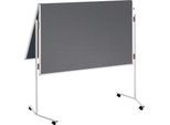 Franken Moderationstafel ECO, 1200 x 750/1500 mm, klappbar, beidseitig, mit Rollen, grau/Filz