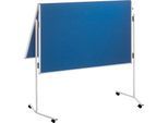 Franken Moderationstafel ECO, 1200 x 750/1500 mm, klappbar, beidseitig, mit Rollen, blau/Filz