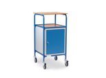 fetra® Rollpult mit Schrank, 4 Lenkrollen, Flügeltür, 3 Böden, Schreibfläche 605 x 591 mm
