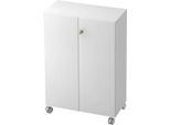 Rollenschrank TOPAS LINE, 3 Ordnerhöhen, Türen abschließbar, weiß/weiß