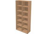Schäfer Shop Genius Regal TETRIS WALL, 6 Ordnerhöhen, B 1000 x T 420 x H 2250 mm, Buche-Dekor