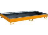 Bauer Regalwanne RW 2700-1 PE, mit PE-Einsatz, L 2665 x B 1315 x H 210 mm, gelborange RAL 2000
