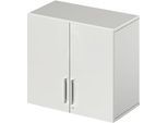 Schäfer Shop Select Aufsatzschrank LOGIN, 2 Ordnerhöhen, Griffe unten, B 800 x T 420 x H 726 mm, lichtgrau/lichtgrau