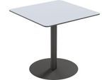 meet by Paperflow Outdoor-Tisch Cross, quadratisch, Tellerfuß, B 800 x T 800 x H 750 mm, grau/mattschwarz