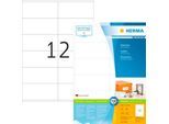 Herma Premium-Adressetiketten Nr. 4635, 105 x 48 mm, selbstklebend, permanenthaftend, bedruckbar, Papier, weiß, 2400 Stück auf 200 Blatt