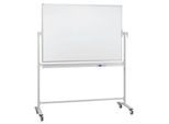 Mobile Drehtafel Franken, Querformat, 360° schwenkbar, mit Stativ, B 2200 x H 1200 mm, emailliert weiß
