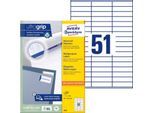 Avery® Zweckform Etiketten 3420, A4, universell, permanenthaftend, ultragrip, druckergeeignet, FSC®-Papier, rechteckig, weiß, 5100 Stück auf 100 Bogen