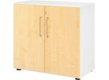 Schränke Breno, 2 OH, abschließbar, 28 kg je Boden, B 800 x T 420 x H 748 mm, weiß/Ahorn
