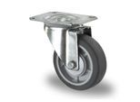CASCOO Lenkrolle P2G2, mit Rad-ø 100 mm x B 32 mm, Polypropylen-Felge, Elastomer-Lauffläche, grau, Kugellager, bis 130 kg