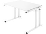Schäfer Shop Select Schreibtisch SET UP, C-Fußgestell, 1200x800, weiß/weiß