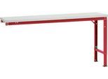 Manuflex Ansatztisch UNIVERSAL Spezial, 1750 x 800 mm, Melamin lichtgrau, rubinrot