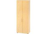 Schränke Breno, 6 OH, abschließbar, 28 kg je Boden, B 800 x T 420 x H 2156 mm, Ahorn/Ahorn