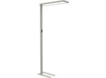 LED-Stehlampe Maul MAULsenja, 87 W, 15150 lm, 2700-5700 K, direktes/indirektes Licht, dimmbar, Bewegungs-/Lichtsensor,H 1960 mm, Aluminium, silber