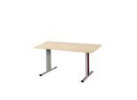 Schäfer Shop Select Besprechungstisch Planova Basic, Rechteck, T-Fuß, B 1400 x T 800 x H 717 mm, Ahorn/weißaluminium RAL 9006